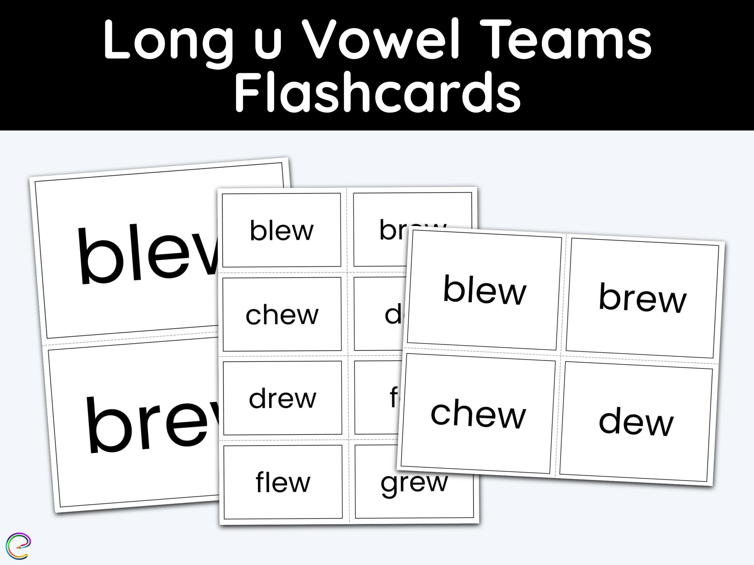 long u vowel teams flashcards learning activities etsy australia