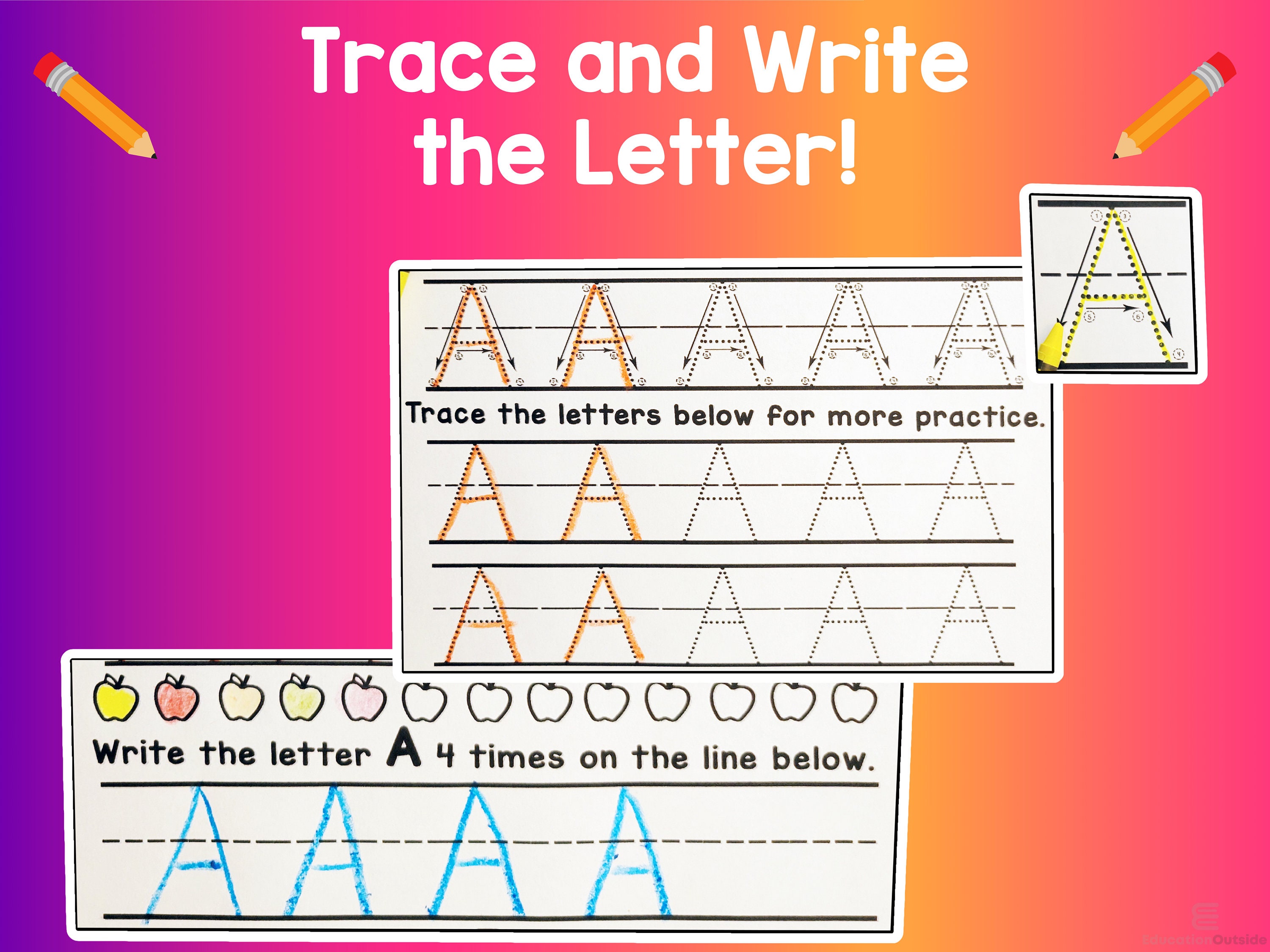 Capital Letter Alphabet Tracing Alphabet Printable - Etsy