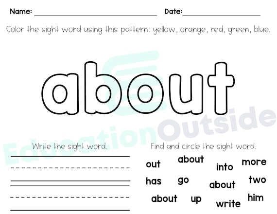 51 75 fry sight words coloring worksheets kids etsy finland
