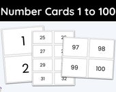 Number Cards, Numbers 1-100, Education Printables, Number Printable, Learning Materials, Math Printables, Kindergarten Math, First Grade