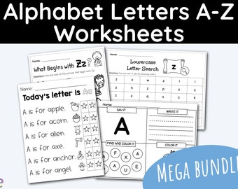 1092 Alphabet Printable Worksheets Homeschool Kindergarten Mega Bundle Preschool Curriculum Teacher Resources Education Printables