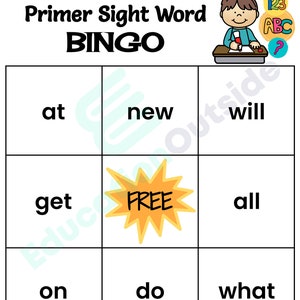 Dolch Sight Words Bingo Kindergarten Worksheets Activity Sheets