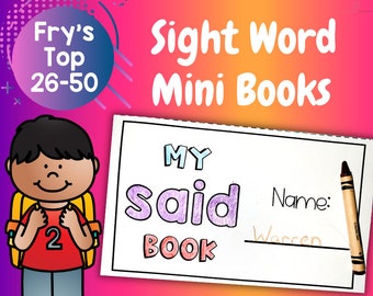 Fry Sight Words | 26-50 | Activity Books | Kindergarten Worksheets | Preschool Activities | Daycare Printable | Homeschool Curriculum