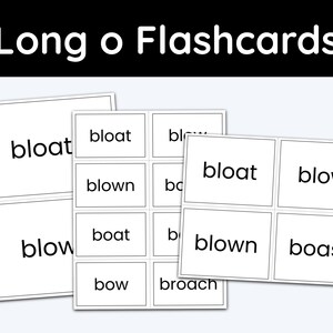 O Long, Voyelles, Cartes Flash, Phonique, Lecture Imprimable, Matériel D'apprentissage, Maternelle, Première Année, Enseignement À Domicile, Cartes Flash Imprimables