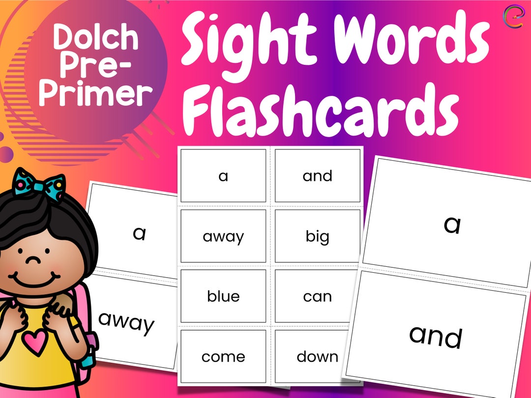 Dolch | Pre Primer | Flashcards | Daycare Printable | Homeschool ...