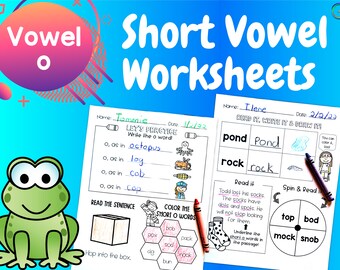 Short O, Short Vowel, CVC Words, Children Worksheets, Reading Printable, Early Learning, Kindergarten Worksheets, 1st Grade, Home Schooling