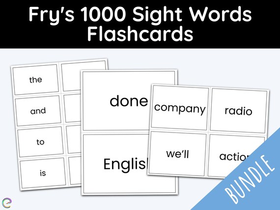 Mega Bundle | Fry Sight Words | Flash Cards | 1st Grade | 2nd Grade | 3rd  Grade | Kindergarten | 4th Grade | 5th Grade | Teacher Resources - Etsy