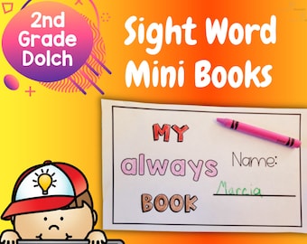 Second Grade | Activity Books |  Dolch Sight Words | Homeschool Printable | Education Printables | 2nd Grade Curriculum