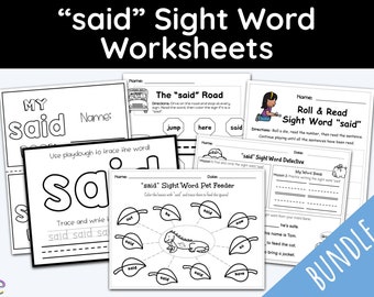Sight Word Worksheet, Said Sight Word, Sight Word Printable, Learning Activities, Reading Printable, Early Learning, Teacher Resources