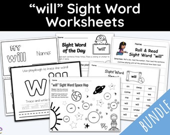 Sight Word Worksheet, Will Sight Word, Sight Word Printable, Learning Activities, Reading Printable, Early Learning, Teacher Resources