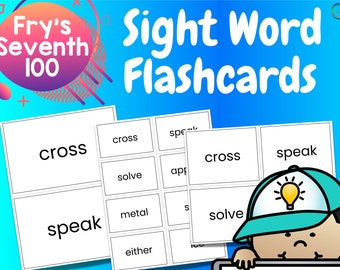 100 Sight Words | Fry Sight Words | Flashcards | 4th Grade | 5th Grade | Homeschool Printable | Learning Materials | Teaching Resources