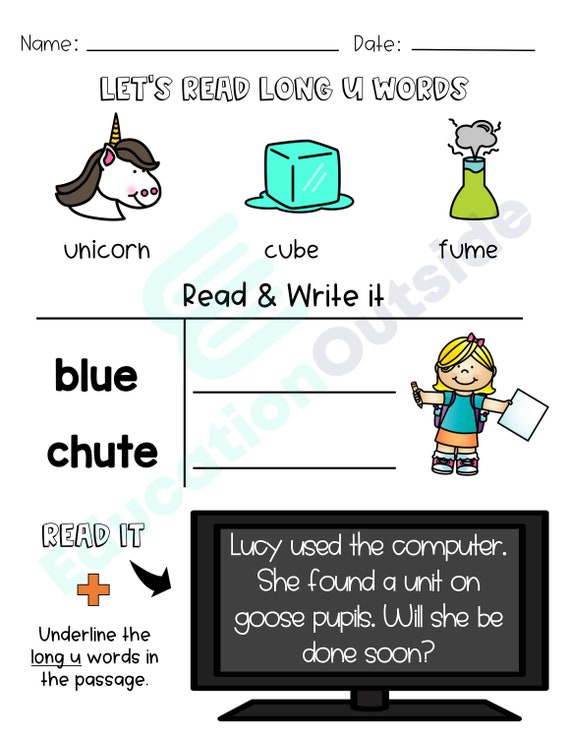 long vowel worksheets mega bundle vowel sounds 2nd grade etsy