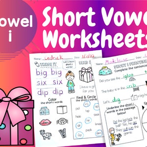 Vowel Sounds, Short I, Phonics, Education Worksheets, Teaching Resources, Reading Printable, Learning Materials, Homeschool Printable