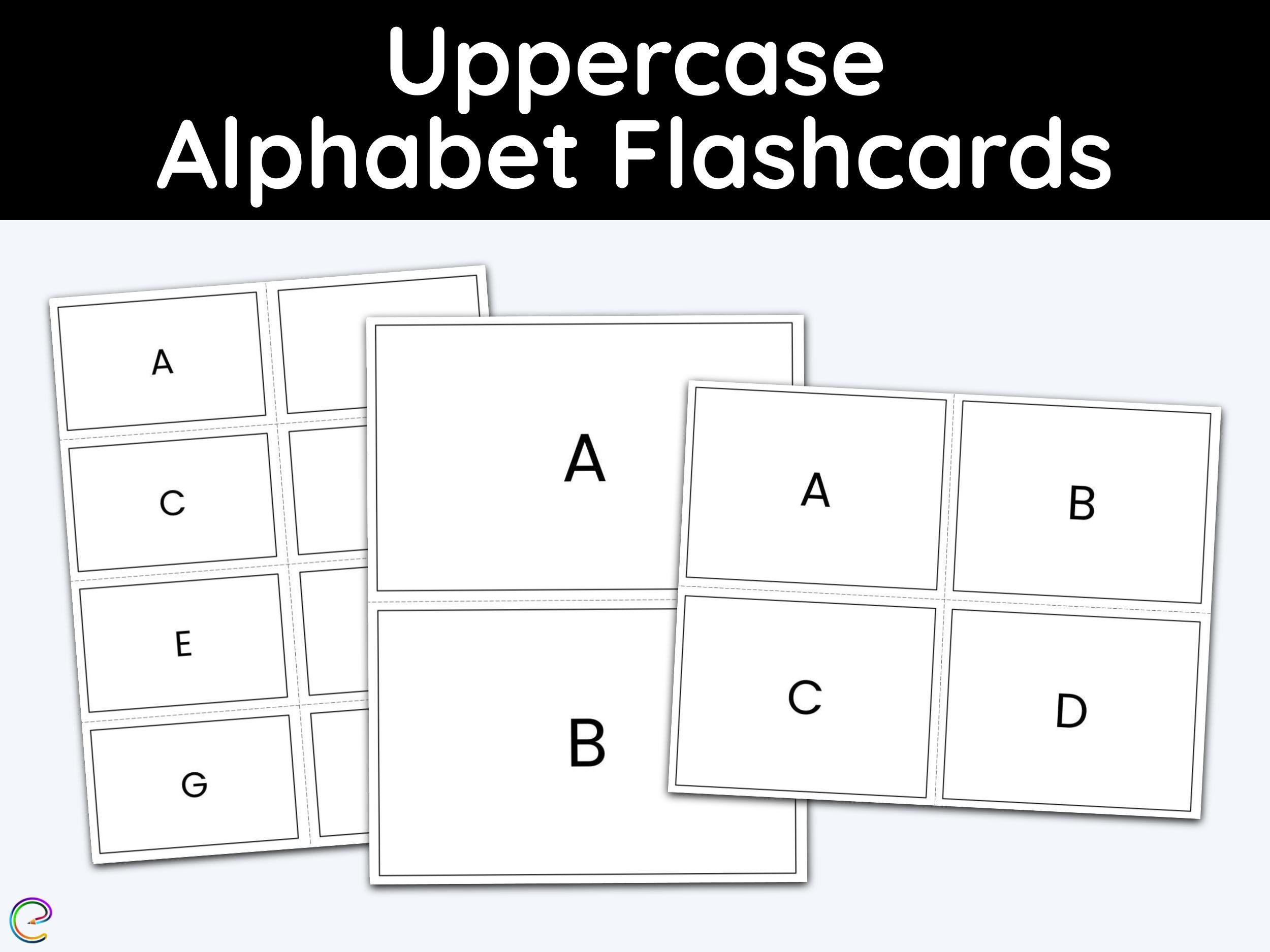 flashcards alphabet printable alphabet letters uppercase etsy