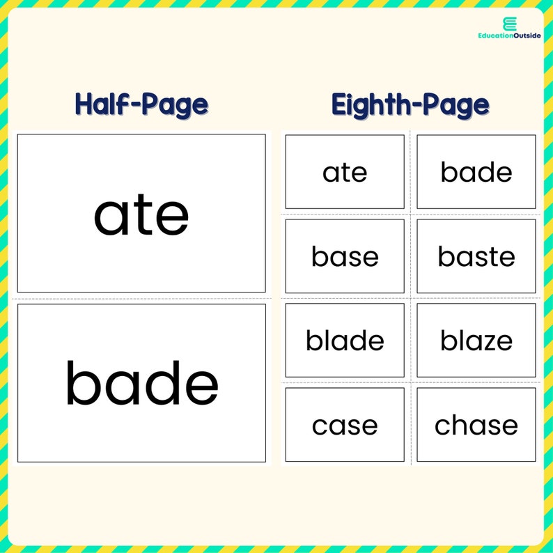 Long A, Magic E, Flashcards Printable, Homeschool Curriculum, 1st Grade ...
