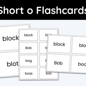 Short Vowel, Short O, Flashcards, Vowel Sounds, First Grade, Kindergarten, Homeschool Curriculum, Early Learning, Printables, CVC Words
