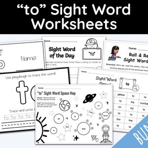 Sight Word Worksheet, to Sight Word, Sight Word Printable, Learning Activities, Reading Printable, Early Learning, Teacher Resources