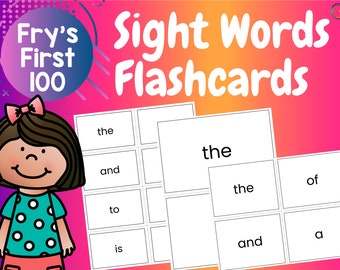 First 100 | Fry Sight Words | Printable Flash Cards | First Grade | Kindergarten | Pre-k Curriculum | Home Schooling | Teaching Resources