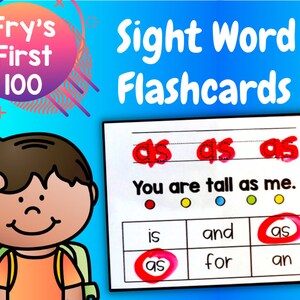 Frys 100 Sight Words | Sight Word Flashcards | 1st Grade Worksheets | Homeschool Printable | Preschool Activities | Flash Cards
