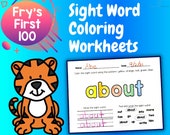 Top 100 | Fry Sight Words | Coloring Worksheets | Learning Materials | Mega Bundle | Teaching Resources | Preschool Printables
