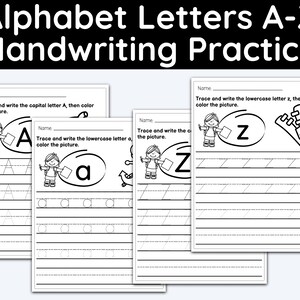 52 Alphabet Handwriting Practice Worksheets, Education Printables Kindergarten Worksheets, Fine Motor Skills, Alphabet Tracing Mega Bundle