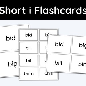 Short I, Vowels, Flashcards Printable, Short Vowels, Teaching Resources, Education Printables, Preschool Learning, First Grade, Kindergarten
