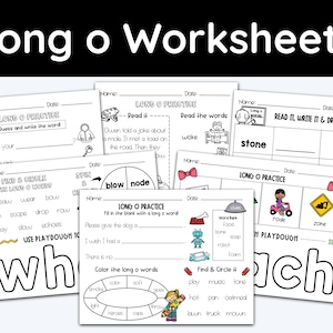 1st Grade Worksheets, Long O, Second Grade, Education Printables, Vowel Sounds, Long Vowel Worksheets, Vocab, Reading Printable