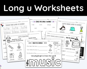 Children Worksheets, Vowels, Long U, Phonics, Teacher Resources, Education Printables, Second Grade, Homeschool Curriculum, First Grade