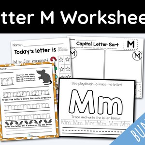 42 Letter M Education Worksheets, Letter Worksheet Mega Bundle ...
