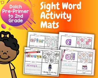 179 PAGES | Mega Bundle | Dolch Sight Words | Activity Mat | Activity Sheets | Pre-K Worksheets | 1st Grade Worksheet | Coloring Worksheets