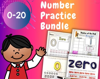126 PAGES | Number Practice | 0-20 | Mega Bundle | Playdough Mats | Kindergarten Math | Daycare Printable | Preschool Worksheets
