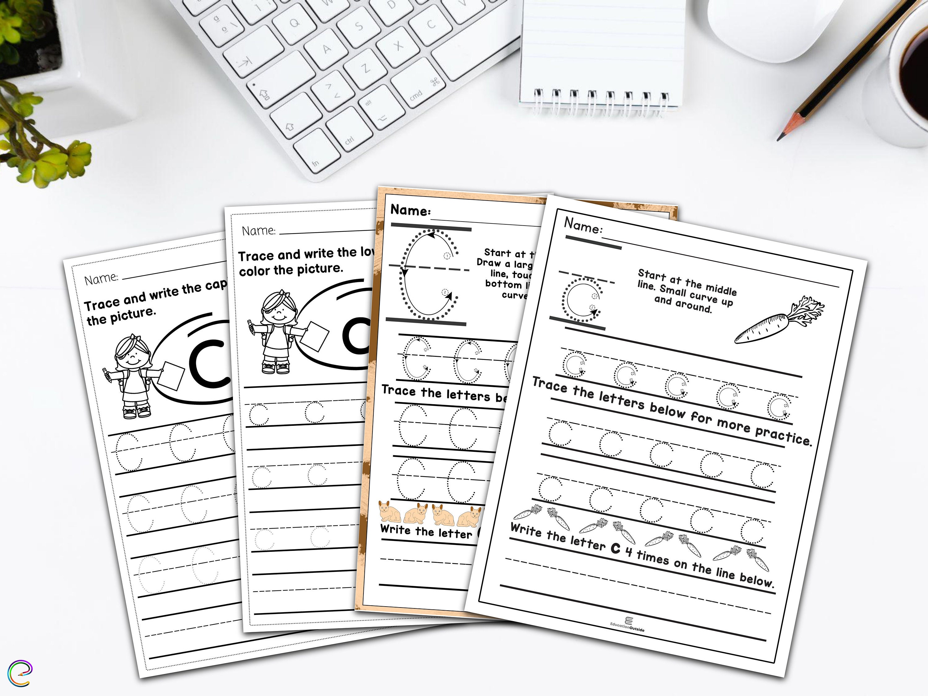 42 Letter C Education Printables, Alphabet Worksheet Mega Bundle ...