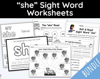 Sight Word Worksheet, she Sight Word, Sight Word Printable, Learning Activities, Reading Printable, Early Learning, Teacher Resources