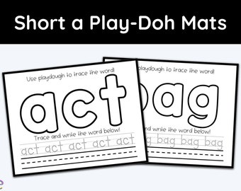 Short A, Playdough Mats, Short Vowels, CVC Words, Kindergarten, Preschool Learning, Children Worksheets, Reading Printable, Early Learning
