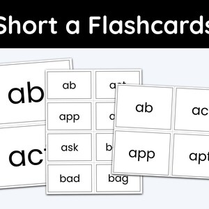 Short Vowels, Short A, Flashcards, CVC Words, Education Printables, Early Learning, Kindergarten, Home Schooling, First Grade, Printable
