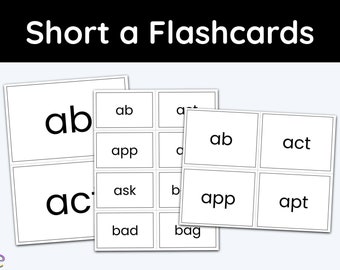 Short Vowels, Short A, Flashcards, CVC Words, Education Printables, Early Learning, Kindergarten, Home Schooling, First Grade, Printable