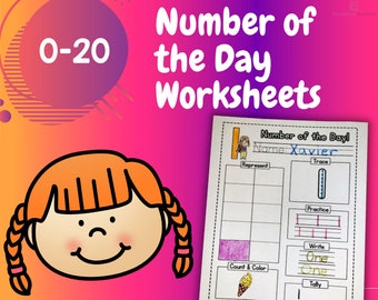 May include: A printable worksheet for kids to practice writing the number one. The worksheet includes sections for representing the number with objects, tracing the number, practicing writing the number, writing the word "one", and tallying the number.