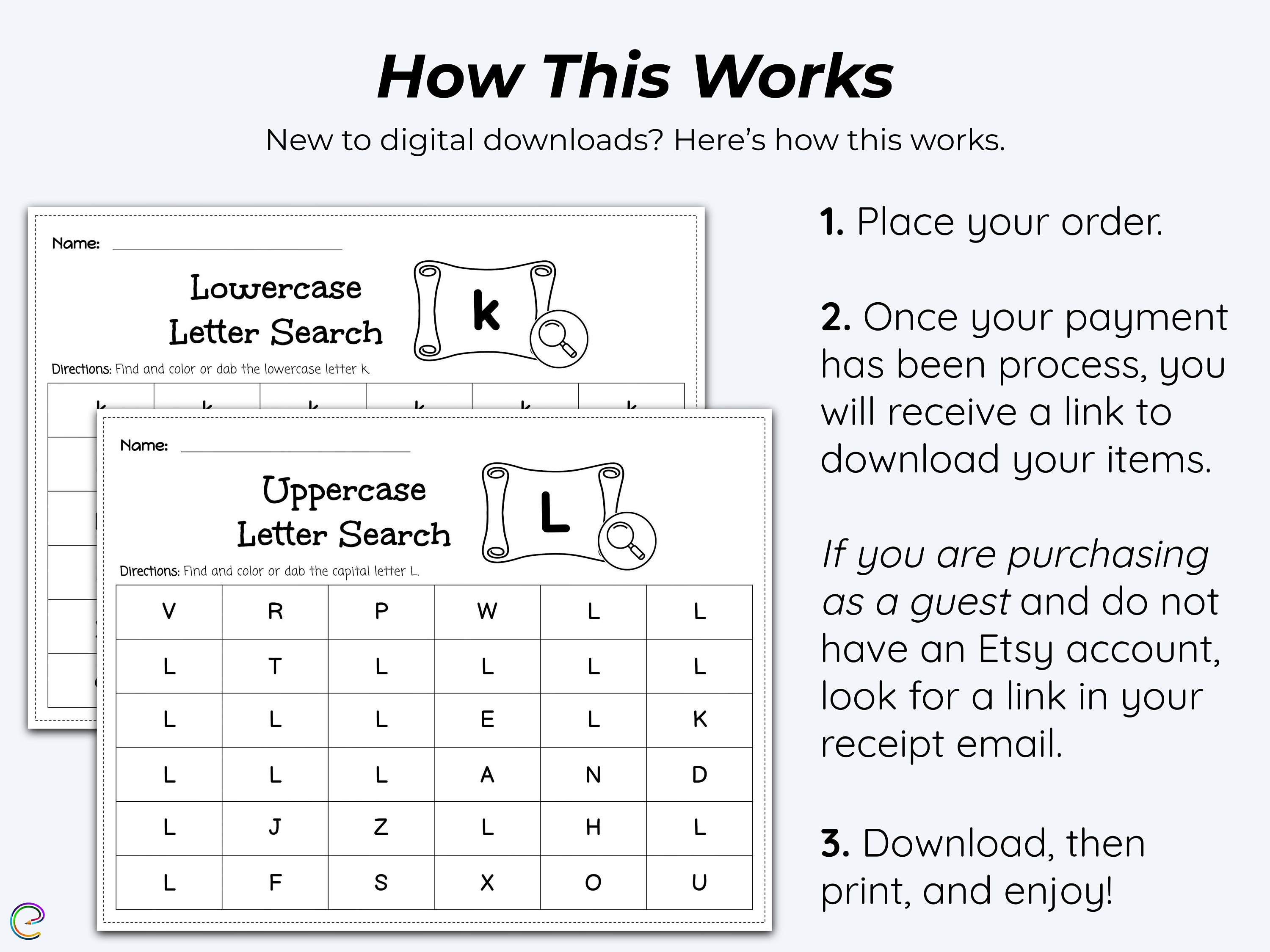 52 Alphabet Printable Letter Word Search Printable, Teaching Resources ...