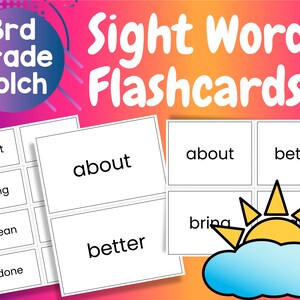 Dolch Sight Words | 3rd Grade | Flash Cards | Home Schooling | Printable Flash Cards | Learning Activities | Teacher Resources | Third Grade