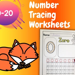 Number Tracing | 0-20 | Kindergarten Math | Daycare Printable | Preschool Worksheets | Teaching Resources | Pre-k Worksheets