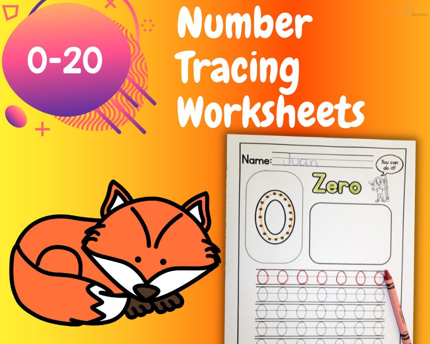 number tracing 0 20 kindergarten math daycare printable etsy