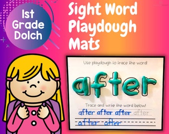 First Grade | Dolch Sight Words | Playdough Mats | Home Schooling | Montessori Materials | Teaching Resources | Fine Motor Skills