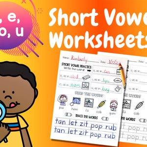 Short Vowels, Worksheets, CVC Words, Vowel Sounds, Teaching Resources, Preschool Learning, 1st Grade, Kindergarten Worksheets