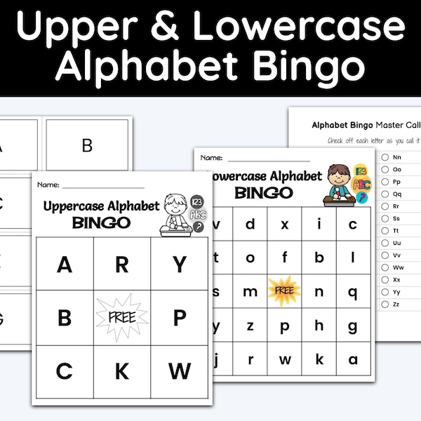 Bingo | Alphabet imprimable | Activités enfants | Garderie imprimable | Enseignement à domicile | Maternelle | Activités préscolaires | Imprimable