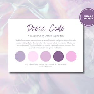 Tenue de mariage lavande pourpre Faire-part de mariage jardin lilas Mariage jardin Lavender Haze Mood Board Invitation numérique modèle de toile