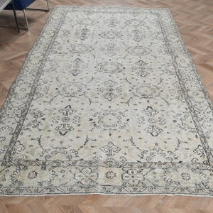 6x10 Large Rugs, Vintage Rug, Turkish Rug, Anatolian Rugs, Rugs For Dining Room, 5.6x9.9 ft Beige Rug, Ivory Flatweave Area Rug, Wool Rug,