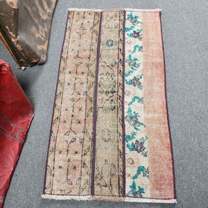 Vintage Turkish Rug, Unique Handmade Carpet, 56x117cm, Rustic Decor, Antique Small Rug, 2x4ft, Home Accent Piece