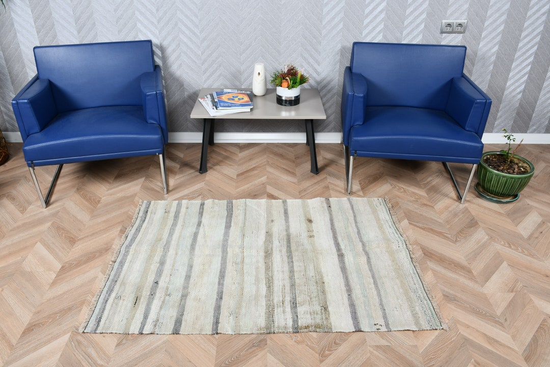 Turkish Kilim, Small Kilim, Vintage Kilim, Striped Kilim, Rugs for