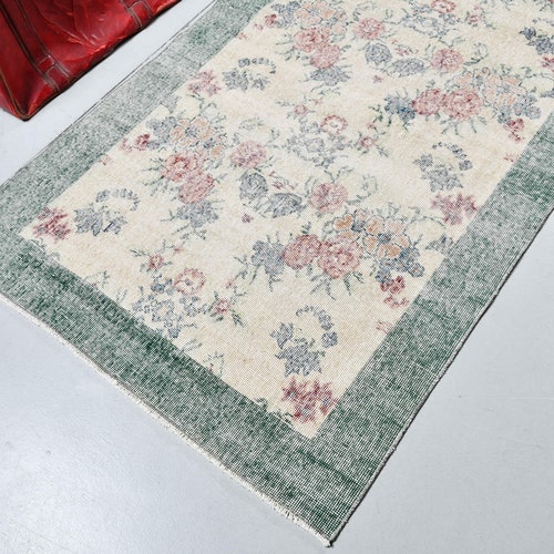Vintage Rug, Area Rug, Turkish Rug, Antique Carpet, 43x82 inches Beige Rug, shops Decorative Bedroom Rugs, Organic Indoor Rug, 3748