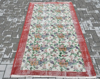 Area Carpet, Vintage Rug, Turkish Rug, Oushak Carpet, 47x80 inches Beige Carpet, Organic Floor Carpet, Handmade Bedroom Rug,  1713